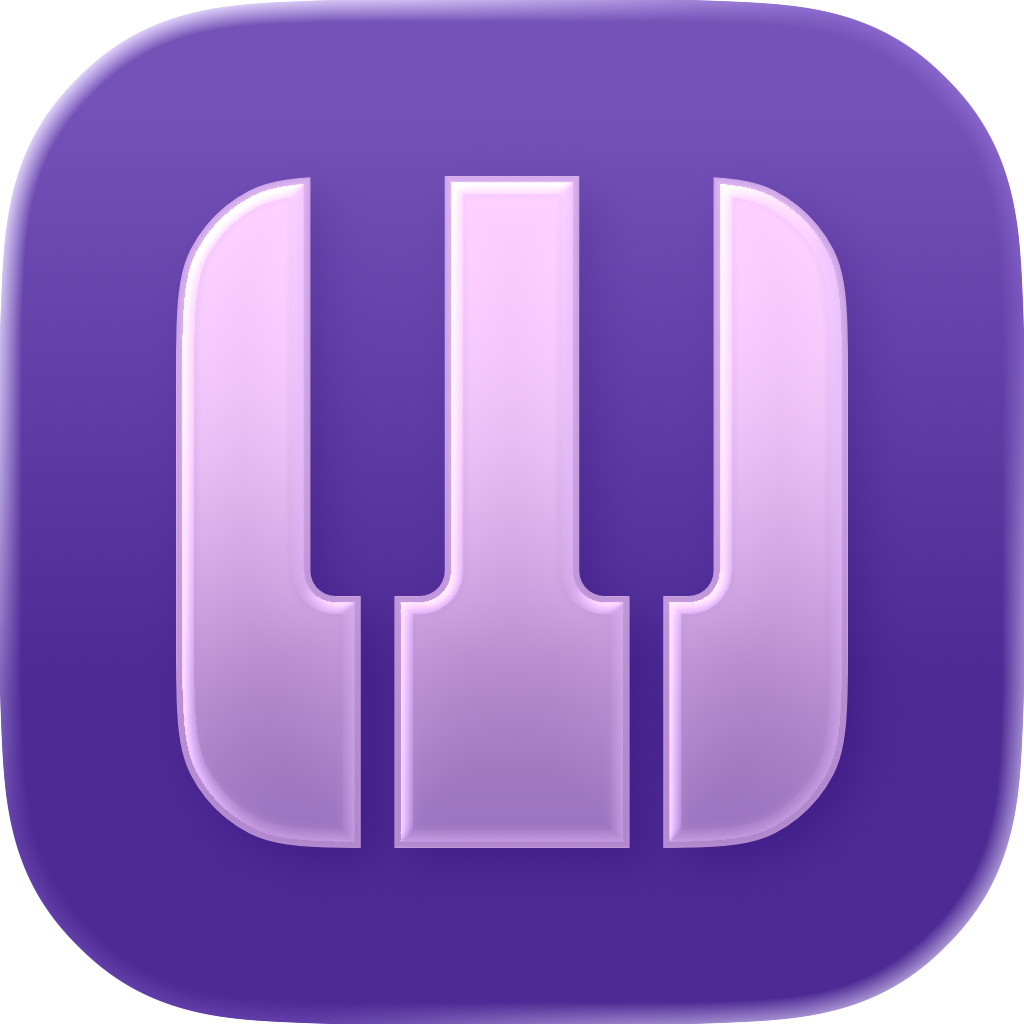 Icon for the Piano app, a purple piano